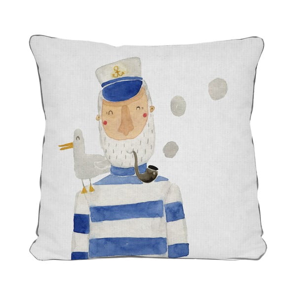 Modro-bílý polštář The Wild Hug Sailor, 45 x 45 cm