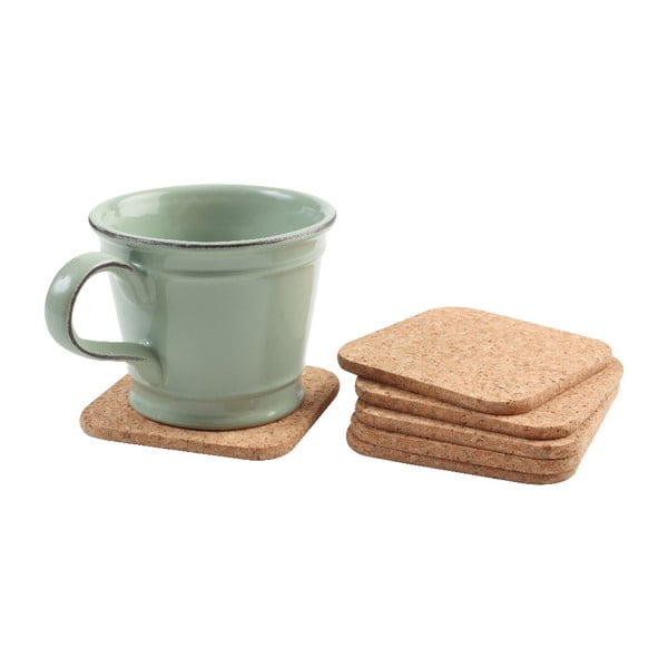 Sada 4 korkových čtvercových podtácků T&G Woodware Coasters
