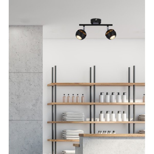 Stropní svítidlo s kovovým stínidlem v černo-zlaté barvě 8x32 cm Boni – Candellux Lighting-image-1