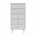 Světle šedá vysoká komoda 70x141 cm Elizabeth – CosmoLiving by Cosmopolitan