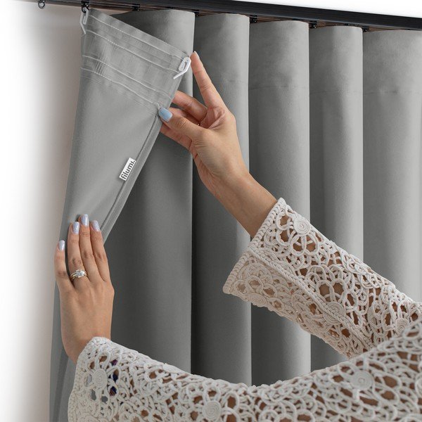 Šedý sametový dimout závěs 530x175 cm Velto – Filumi-image-4