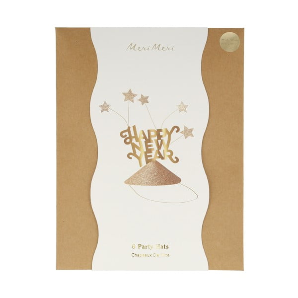Párty čepičky v sadě 6 ks Happy New Year – Meri Meri-image-2
