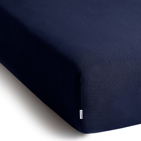 Tmavě modré napínací prostěradlo jersey 200x200 cm Amber – Restilo-image-2