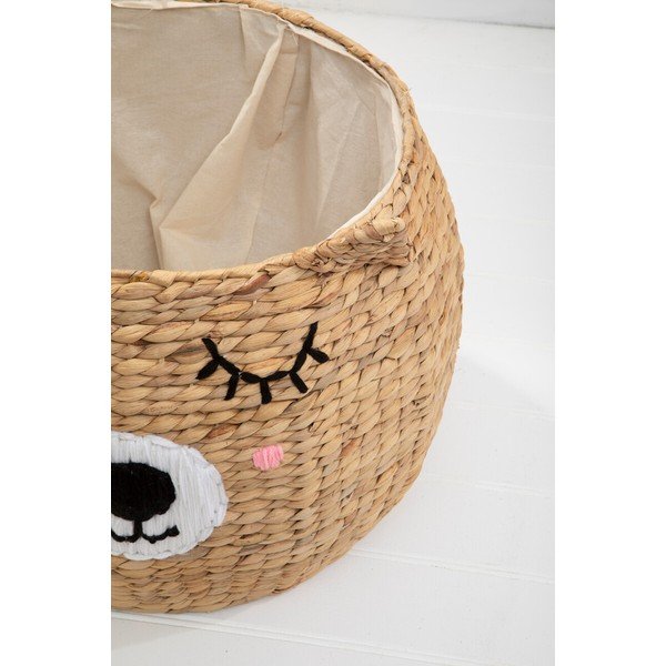 Dětský koš na hračky z vodního hyacintu v přírodní barvě ø 49x40 cm Lidi Cat Face – Premier Housewares-image-1