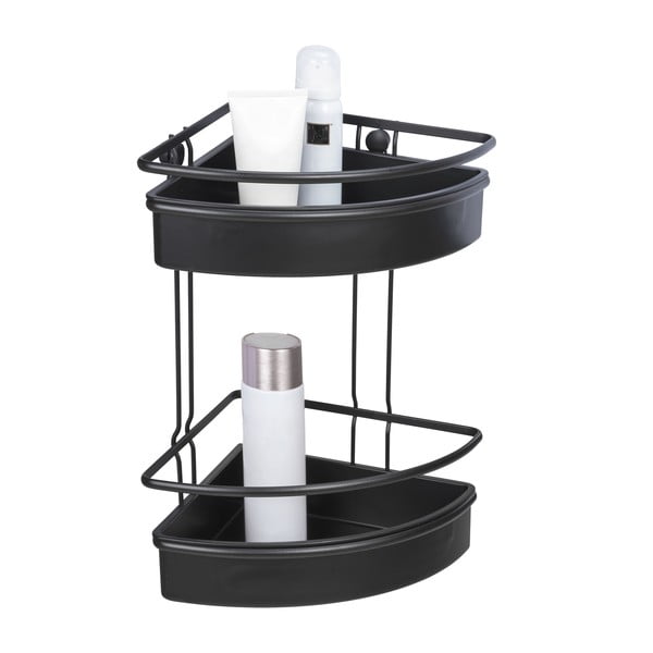 Černá rohová sprchová police Wenko Molinella, 30 x 22 cm-image-2