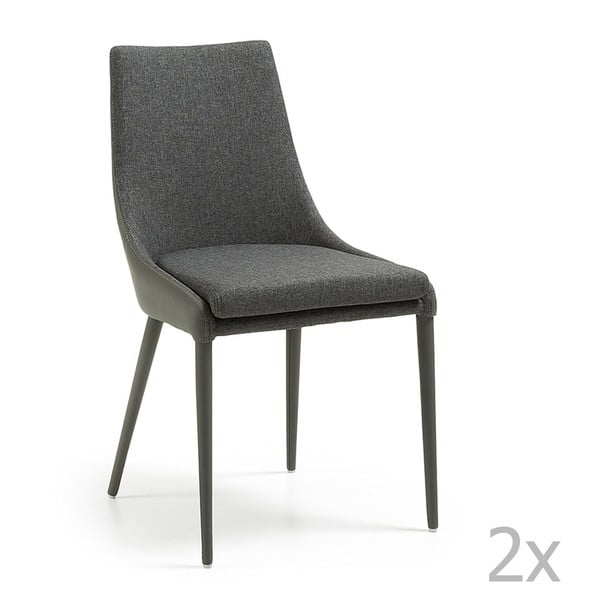Sada 2 šedých židlí La Forma Dant