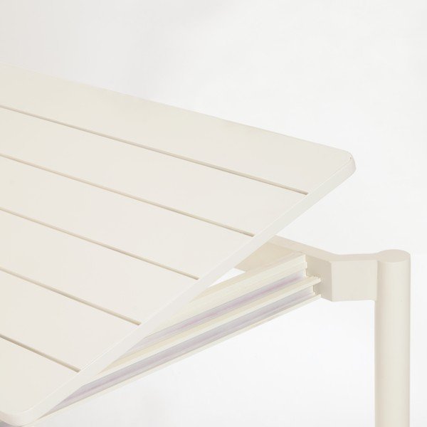 Bílý hliníkový zahradní stůl Kave Home Zaltana, 140 x 90 cm-image-4