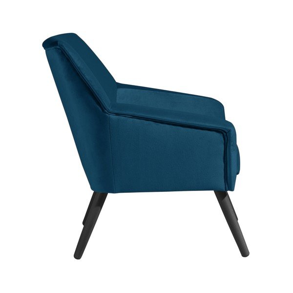 Modré sametové křeslo s černými nohami Max Winzer Alegro-image-3