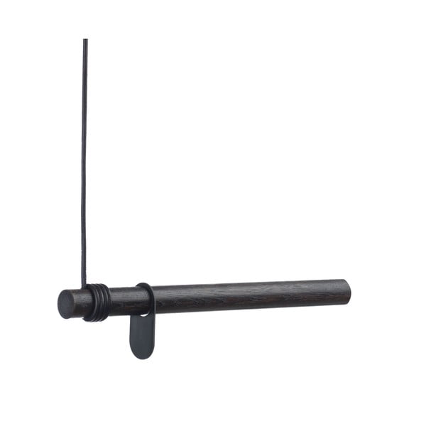 Černý nástěnný věšák z dubového dřeva 50 cm Swing – LIND DNA