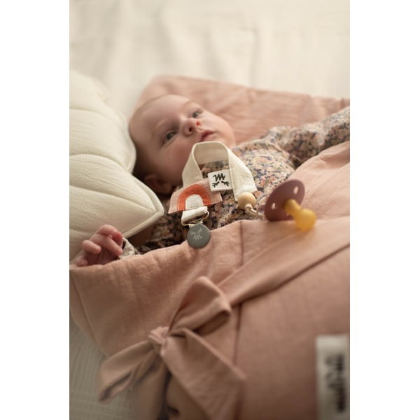 Růžová bavlněná dětská zavinovačka 75x75 cm – Malomi Kids-image-4