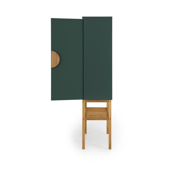 Zelený příborník s nohami z dubového dřeva Tenzo Scoop, výška 162 cm-image-4