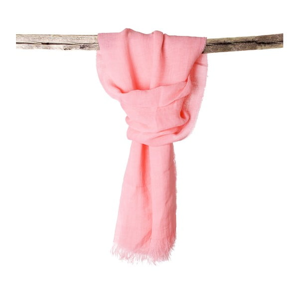 Lněný šátek Luxor 65x200 cm, růžový