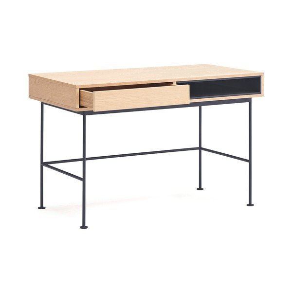 Pracovní stůl s deskou v dubovém dekoru 60x120 cm Yoko – Teulat-image-2