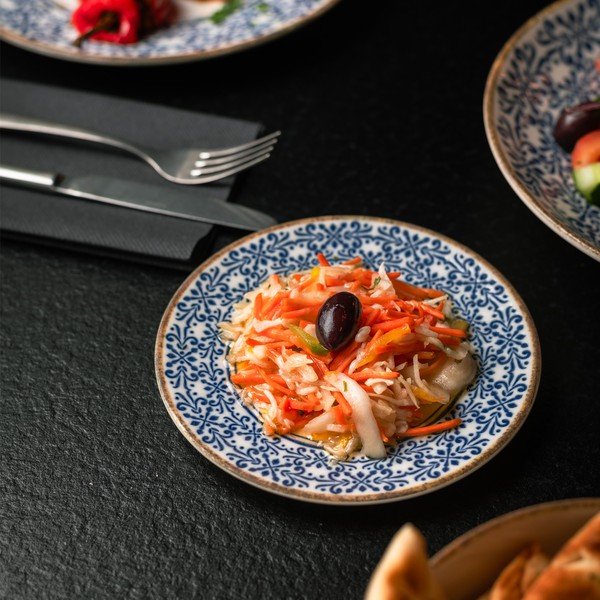 Bílý/modrý dezertní  porcelánový talíř ø 16 cm Azul – BonBistro-image-1
