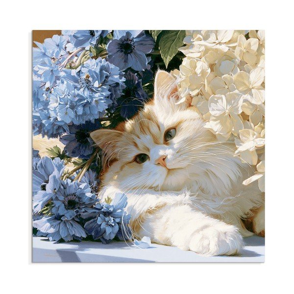 Tištěný obraz na plátně 32x32 cm Floral Feline – Styler