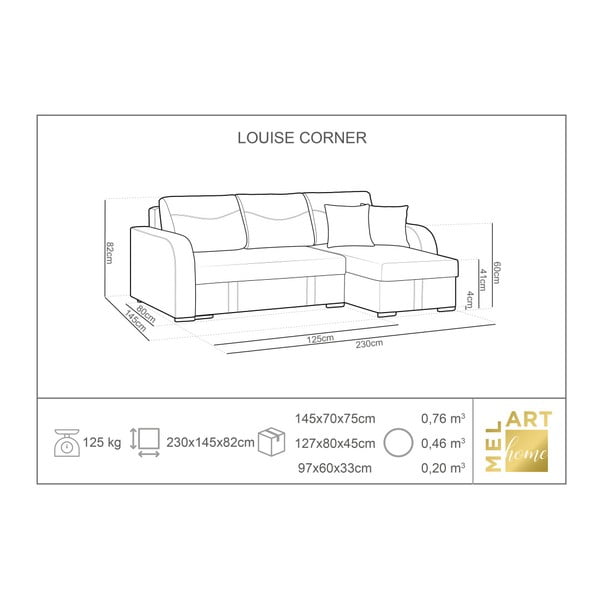 Béžová rohová rozkládací pohovka s úložným prostorem Melart Louise, levý roh-image-2