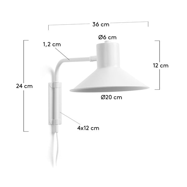 Bílé nástěnné svítidlo Aria – Kave Home-image-2