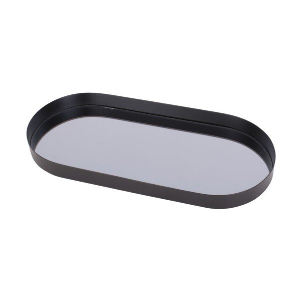 Černý tác s kouřovým zrcadlem PT LIVING Oval, šířka 18 cm-image-3