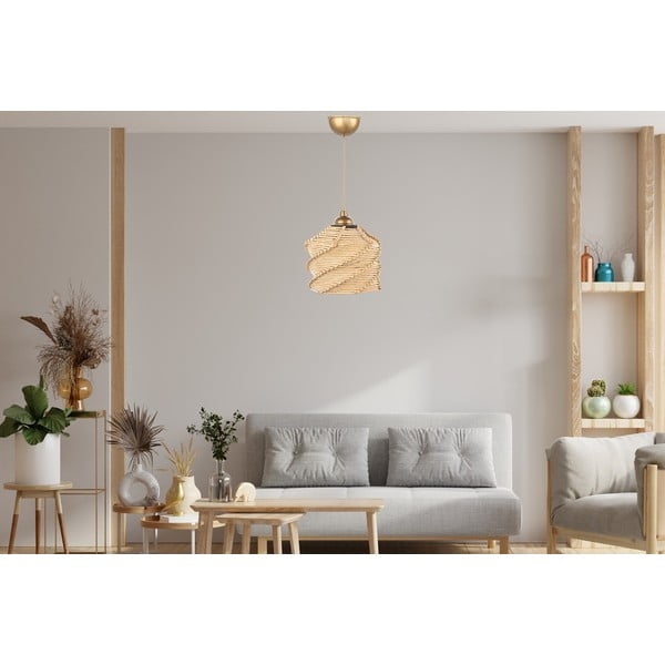 Světle hnědé závěsné svítidlo ø 20 cm – Opviq lights-image-3