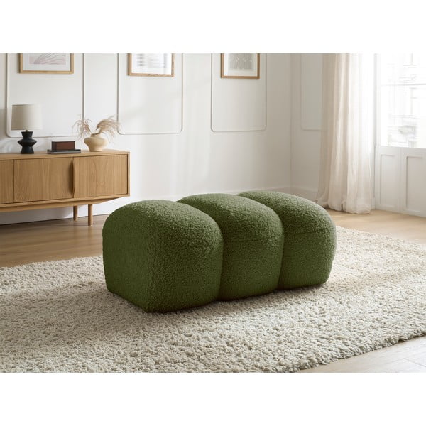 Zelená podnožka z textilie bouclé Hippolyte – Bobochic Paris-image-1