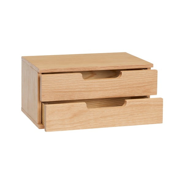 Závěsný noční stolek s poličkami v dekoru dubu v přírodní barvě AtHand – Hübsch-image-3