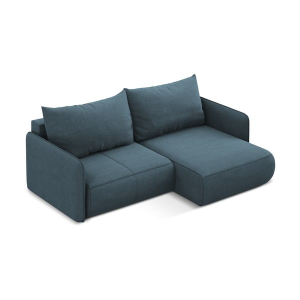 Modrá rozkládací/s úložným prostorem rohová pohovka (pravý roh) Nanea – Makamii-image-4