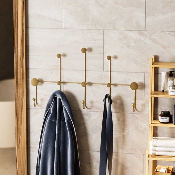 Kovový nástěnný věšák ve zlaté barvě Dama – Kalune Design-image-1