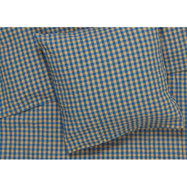 Okrově žluto-modré krepové povlečení na jednolůžko 140x200 cm Bæk&Bølge – JUNA-image-2