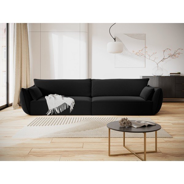 Černá sametová pohovka 248 cm Vanda – Mazzini Sofas-image-1
