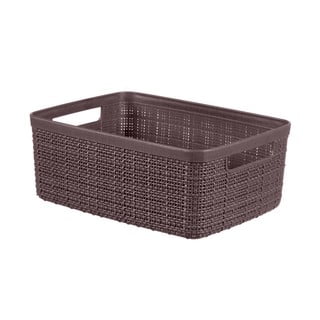 Hnědo-fialový úložný košík Curver Jute, 12 l