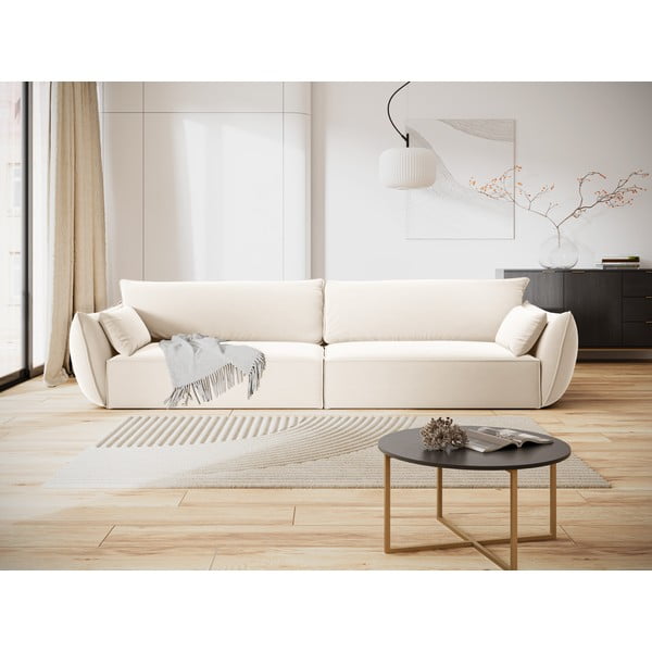Béžová sametová pohovka 248 cm Vanda – Mazzini Sofas-image-1