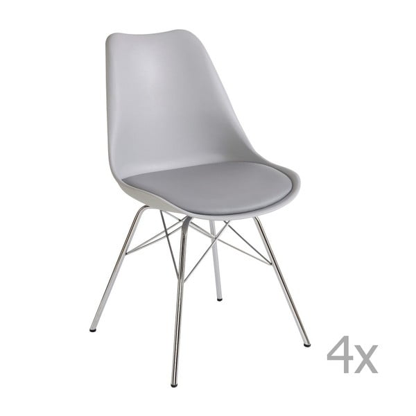 Sada 4 šedých jídelních židlí Støraa Jenny
