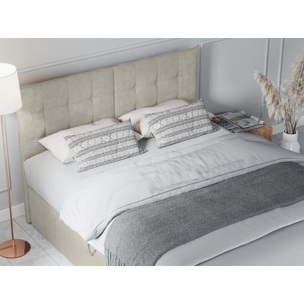 Béžová boxspring postel s úložným prostorem 140x200 cm Echaveria – Mazzini Beds-image-1