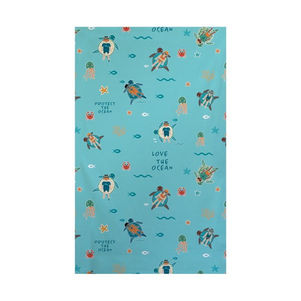 Modrá froté bavlněná plážová osuška 75x140 cm Love Ocean – Playmobil