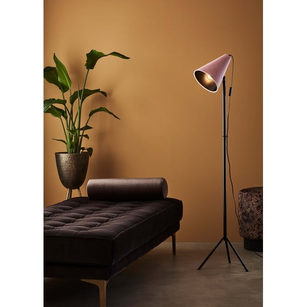Černá stojací lampa s růžovým stínidlem Markslöjd Cilla, výška 1,5 m-image-1