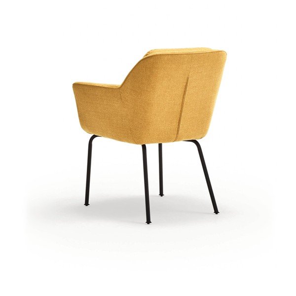 Čalouněné jídelní křeslo s područkami v hořčicové barvě Sadira – Teulat-image-4