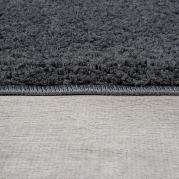 Tmavě šedý pratelný kulatý koberec z recyklovaných vláken 180x180 cm Fluffy – Flair Rugs-image-3