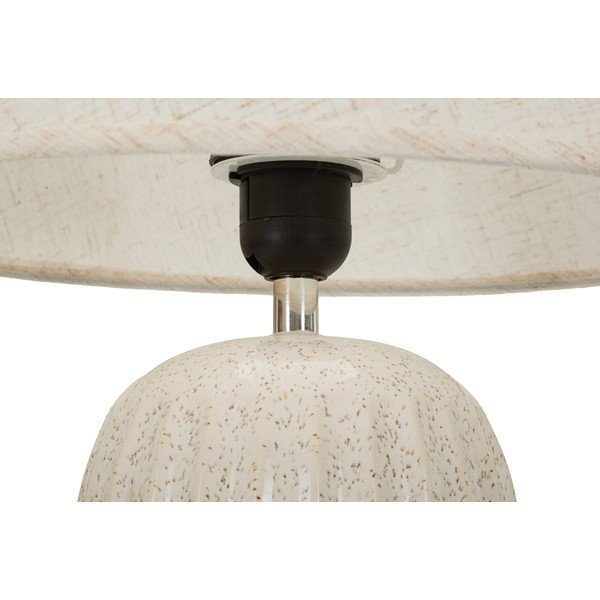Krémová keramická stolní lampa s textilním stínidlem (výška 44 cm) Japandi – Mauro Ferretti-image-2