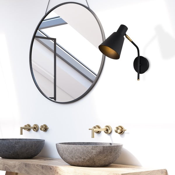 Černé/ve zlaté barvě nástěnné svítidlo ø 15 cm Kem – Opviq lights-image-2