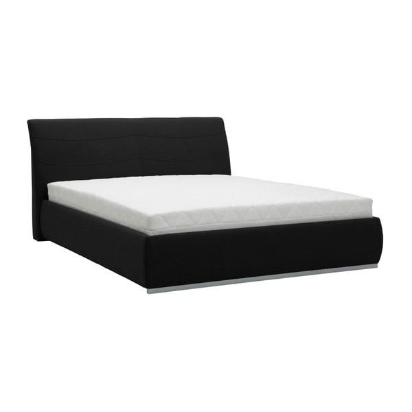 Černá dvoulůžková postel Mazzini Beds Luna, 160 x 200 cm