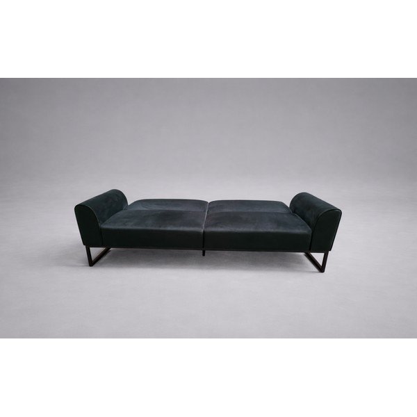 Černá sametová polohovací/rozkládací pohovka 217 cm Adley - II. jakost – CosmoLiving by Cosmopolitan-image-3