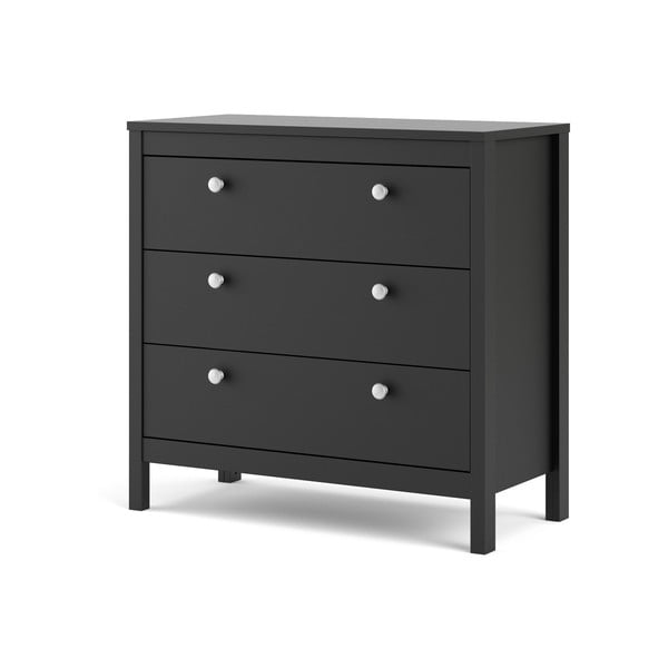 Černá nízká komoda 82x80 cm Madrid – Tvilum-image-3