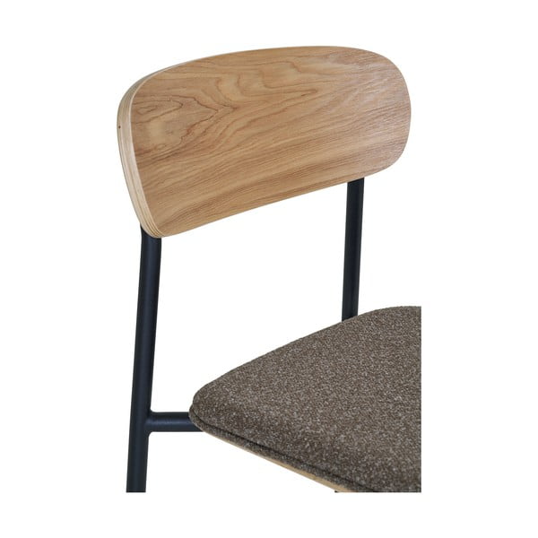 Černá/hnědá stohovatelná barová židle v dekoru jasanu (výška sedáku 66 cm) Estepona – House Nordic-image-1