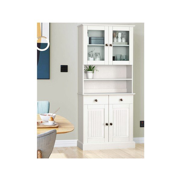 Bílá kredenc z borovicového dřeva 181x34 cm Mille – Støraa-image-1