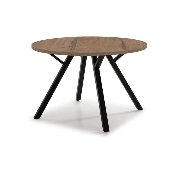 Kulatý jídelní stůl v dekoru ořechu ø 120 cm Beni - Marckeric-image-1