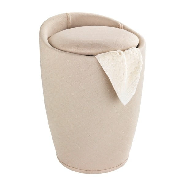 Béžový koš na prádlo a taburetka v jednom Wenko Linen Look-image-2