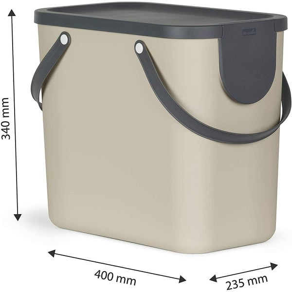 Světle hnědý odpadkový koš na tříděný odpad z recyklovaného plastu 25 l Albula – Rotho-image-2