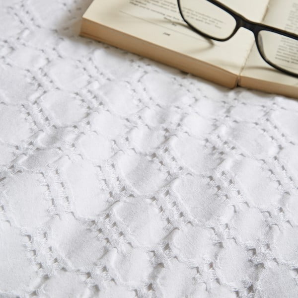 Bílé bavlněné povlečení na jednolůžko 135x200 cm Waffle – Bianca-image-4