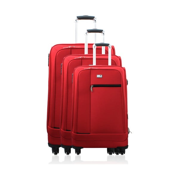 Sada 3 cestovních zavazadel Valises Avec Poly Red