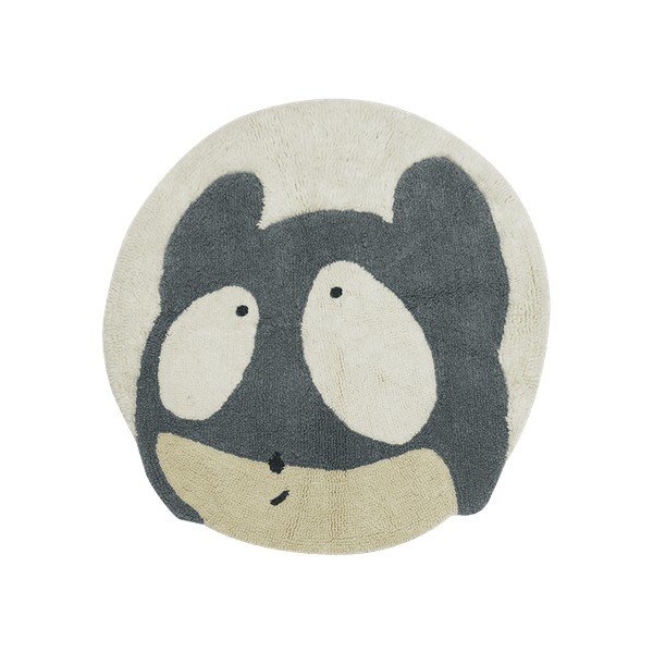 Šedo-krémový pratelný ručně tkaný vlněný dětský koberec ø100 cm Astromouse – Lorena Canals